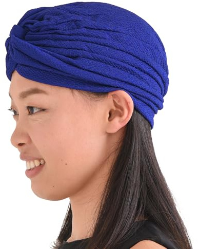 CHARM Turbantes para Mujer - Turbante Hombre Pañuelo Cabeza Sombrero Gorro Bandana Tela Arabe Verano Disfraz Azul Marino