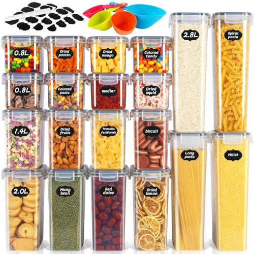 Cinnani 20er Vorratsdosen mit Deckel Luftdicht Set, BPA Frei Müsli Schüttdose & Frischhaltedosen | Küchen Organizer | Vorratsbehälter | Küchenzubehör | Vorratsdose