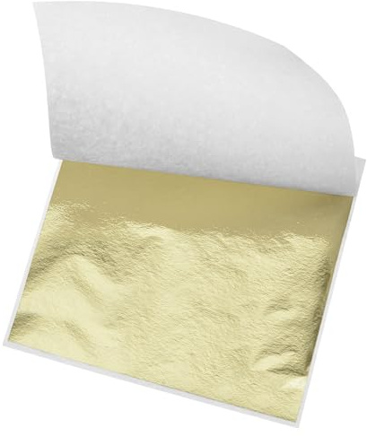 QUARKZMAN Foglia d'Oro in Fogli, Carte Foglia d'Argento Scuro, 8,5 Cm x 8 Cm per Decorazione Artistica, Sculture, Pittura, Confezione da 200
