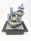 Indoor Water Feature - Decorative Tabletop Fountain with Cascading Bowls and Stone Effect Design - Relaxing Waterfall Ornament for Home or Office - 18cm x 22cm x 30cm JR5197