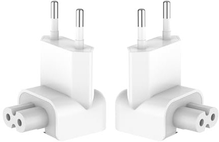 Oblinple 2 Stücke Reiseladegerät Konverter für iPhone iPod, EU Ladestecker Ladeadapter Ersatzstecker, US Duck Head Stecker Power Adapter, Netzteil, Duckhead Charger EU Plug iPad MacBook Ladegerät
