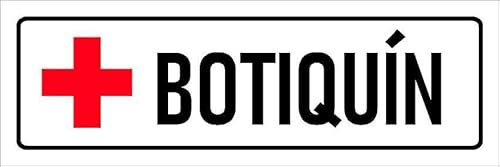 First aid kit, white informational sign SP044 - Self adhesive sticker (150mm x 50mm)