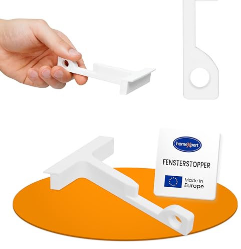 homeXpert Fensterfeststeller für Kippfenster, | 4er-Set in Weiß | Einfache Montage ohne Bohren, zur Sicherung von Kippfenstern, Fenster Offenhalter, Zuschlagschutz, Fensterstopper, Fensterschutz