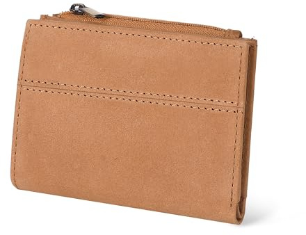 Full Grain Leather Bifold Coin Purse Wallet for Women - RFID Small Card