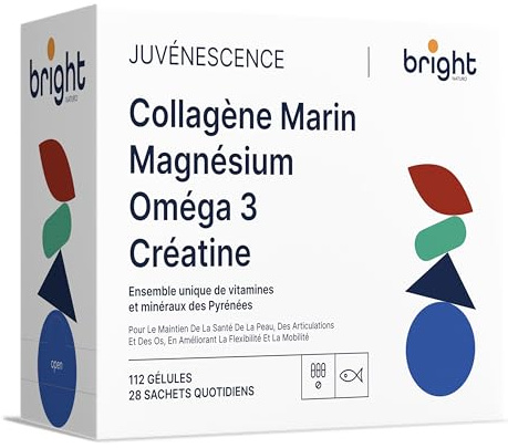 Marint Kollagen med Hyaluronsyra, Magnesium, Omega 3 TG, Kreatinmonohydrat - SmartAbsorb™ | för hudhälsa, rörlighet i leder och energi | 28 dagliga påsar