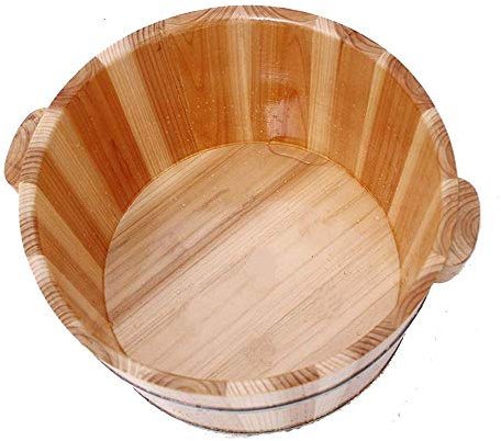 Bañera de pie de madera sólida - cubo de baño de madera - cuenca de madera - bañera de pie de madera maciza para pies de remojo, para uso del hogar - cubo de baño de madera - bañera de pie de madera