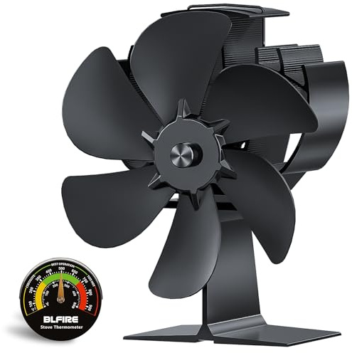 BLFIRE Log Burner Fan Silent Operation | 6-Blade Stove Fans Log Burners | Wood Burner Fans Heat Powered | Fan for Wood Burning Stove | Fireplace Accessories Tools