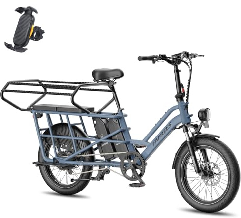 Fafrees FF20 CUV familj E Bike män 20 tum, 12 Ah/576 Wh x 2 batteri Ebike damer, 200 kg fatbike för vuxna, elektrisk cykel 75 N.m, mountainbike e-cykel 25 km/h, elcykel hydrauliska bromsar 20°28