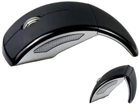 Ratón inalámbrico USB, diseño ergonómico plegable, conexión de 2.4 G, rueda de desplazamiento suave, sensibilidad ajustable, mouse portátil de lujo para computadora portátil, escritorio, oficina