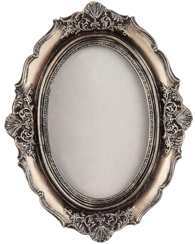 SOFPLATE Marco de Fotos Vintage de Resina 3.5x5 marco de Fotos Dorado Ovalado Ornamentado Texturizado Bohemio Retro Rústico Antiguo para Mesa Colgante de Pared Decoración de Escritorio Regalo Conmemor