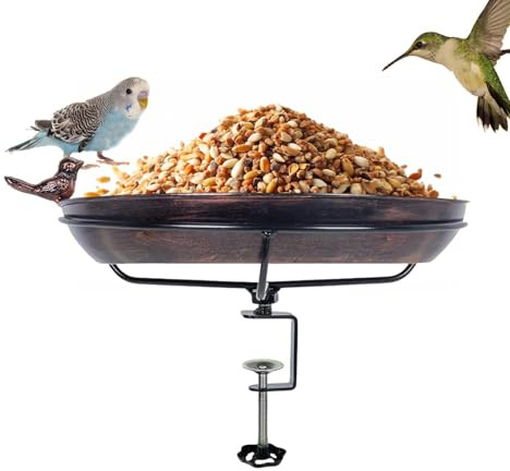 Baños de Aves para Exteriores | Fijación en terraza de Metal,Baño para pájaros para Instalar en Guardabarros, para Patio Trasero, Patio, Exterior, Porche, balcón