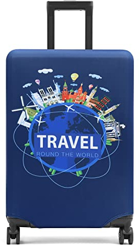 Youth Union Kofferhülle Elastisch Kofferhülle Bambus Kohlefaser 18-32 Zoll Kofferschutzhülle Gepäck Cover Reisekoffer Hülle Kofferschutz Luggage Cover Gepäckabdeckung (Travel, S)