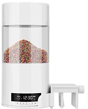 Alimentador Automático de Peces 500ml Dispensador Comedero Acuario con Pantalla LCD e Temporizador para días Festivos y Fines de Semana