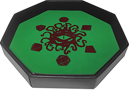 Plateau À DÉS Extra Grand Fate Watcher en Similicuir et Velours | Compatible avec Tous Les Types de Jeux de société et de Jeux de rôle tels Que D&D, Warhammer et Call of Cthulhu (Vert)