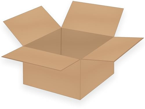 25 x fraktkartonger, vikbar låda, kvadratisk fraktlåda, kartong – tillverkad i Tyskland (400 x 400 x 120 mm (1 vågig)
