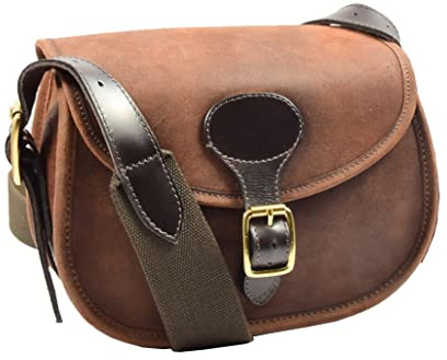 A1 FASHION GOODS Cartridge Bag Genuine Vintage Leather Ammo Shell Pouch Hunting Shooting Shoulder Bag Chelsea Tan Brown