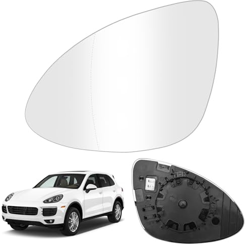 Verre de Rétroviseur Remplacement pour Porsche Cayenne 2011-2018, Rétroviseur Extérieur Réglable Adapté, Lente di Retromarcia, Inversion de Lentille (Gauche)