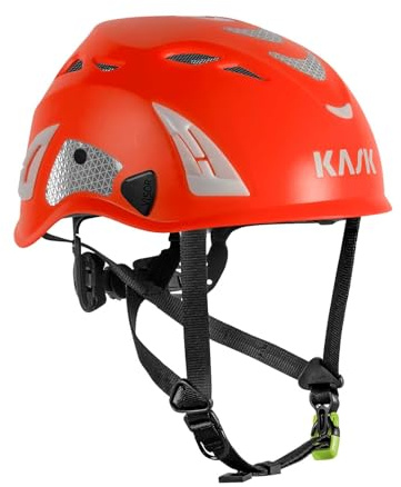 KASK Schutzhelm Superplasma PL HiViz 2.0 Arbeitsschutzhelm, Bergsteigerhelm, Industriekletterhelm - Gr. 51-62 cm Universal-einstellbar, Farbe:rot