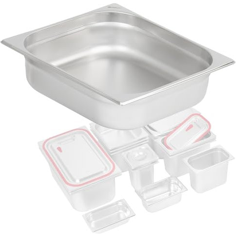 Mahlzeit GN Behälter 2/3 | Höhe 100 mm | Verschiedene Größen verfügbar | Edelstahl Gastronomiebehälter | Gastronorm Behälter, Gastronormbehälter, Wärmebehälter für Chafing Dishes