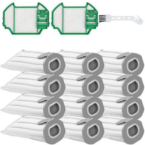 Arcets Kit 12 Sacchetti in Microfibra compatibile per Folletto VK7S VK7 FP7S FP7-12 Sacchetti Aspirapolvere + 2 Filtro Motore