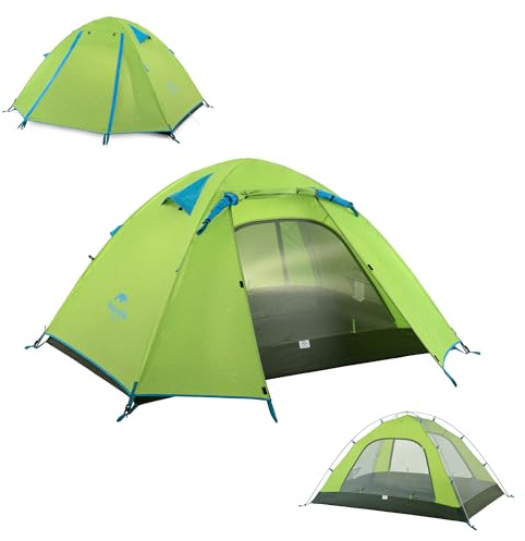 Naturehike Profi Series Tenda 2 Persone Impermeabile Ultraleggera 3-4 Stagioni PU3000mm 2.1kg Pacchetto Compatto per Campeggio Alpinismo Ciclismo Trekking (Verde - 2 Persone)