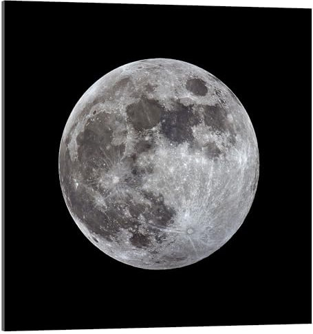 Posterlounge Pleine Lune Tableau en verre acrylique de MonarchC 20 x 20 cm Gris Tableaux Décoration murale