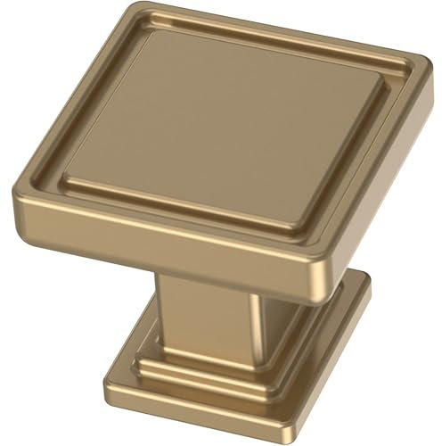 FRANKLIN BRASS Recessed Square (10-Pack) Cabinet Knobs Champagne Bronze Nobs for Dresser/Kitchen/Closet Door/Furniture | 1 Drawer Pulls/Handles P49575C-CZ-B