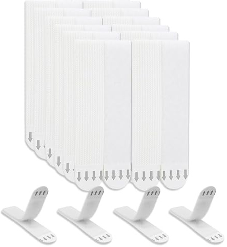 Flintronic Accroche Tableau Sans Percer, 19*92mm 24 Paires (48 Bandes)Tableau Accroche Sans Percer, Languette Accroches Tableaux, Tableaux Languette Accroches pour Calendriers, Cadres Photo, Affiches