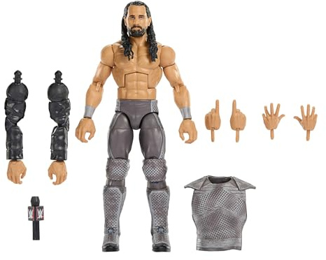 Mattel WWE Elite Collection Action Figure & Accessories, Premium Live Event Seth Rollins Set, Survivor Series with Sam Roberts Build-A-Figure Parts