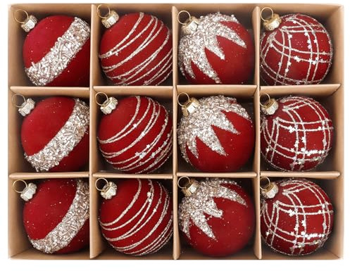 Boules De Noël,Décorations De Noël,12Pièces Bourgogne,Christmas Decorations pour De Boules Suspendues pour Sapin De Noël,La Décoration De La Maison De Vacances d'hiver