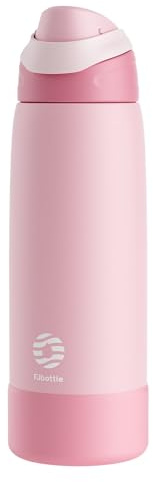 Fjbottle Gourde Isotherme Inox 750ml/1L Étanche Ouverture Facile (Rose, 1000 ml)