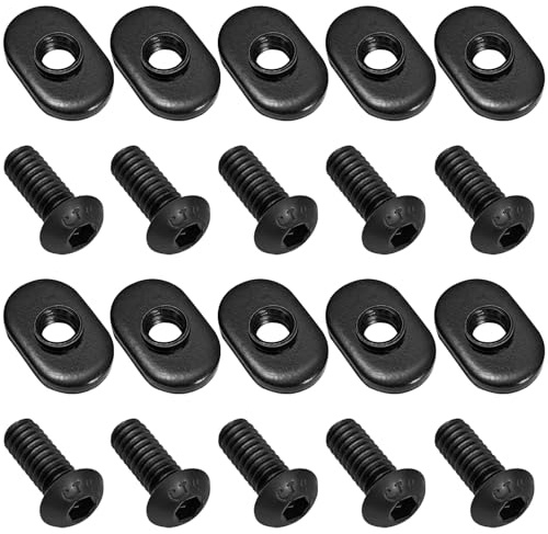 20 Packs 1/4-20 Black T Slot Nuts T-Slot Bolts Threaded Centered Slide in Economy T Nuts for T Slot Track,for 15 Series or 1.5 Inch Base Aluminum Extrusion