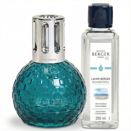MAISON BERGER – Set Regalo Lampada Disco – Diffusore Catalitico Profumatore per la Casa a Scacchiera Rotonda con Ricarica 250 mL / 8,45 fl oz – Lampada Neutralizzante Odori – Prodotto in Francia