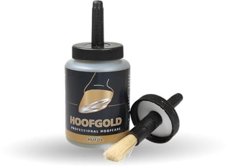 HOOFGOLD Huföl für Pferde mit Pinsel - zur täglichen Hufpflege bei sprödem und brüchigem Horn - 500 ml