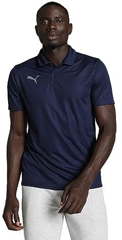 PUMA Men's Teamliga Sideline Polo Shirt, Peacoat-puma White, M UK