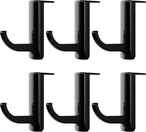 LIUJZZJ 6 Stück Kopfhörer Headset Halter Aufhänger Ständer mit Stick-on Haken Schwarz