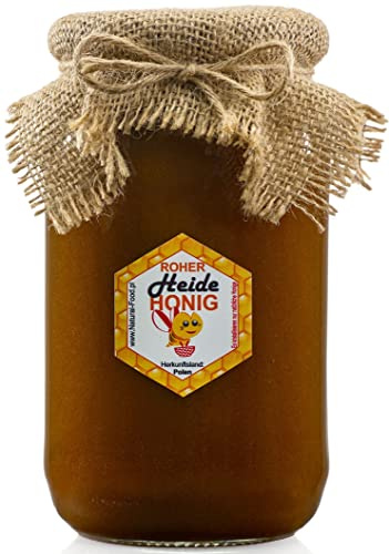 Natural Food - Roher Honig - Direkt vom Imker - Roh Natürlich - Ungefiltert - Nicht Geschleudert oder Erhitzt - Geschenkidee - 11 KG - 10 x 1,1 kg - Heidehonig