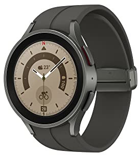 Samsung Galaxy Watch5 Pro Smart Watch, Health Monitoring, Fitness Tracker, Long Lasting Battery, LTE, 45mm, Grey Titanium, UK Version (Renewed)