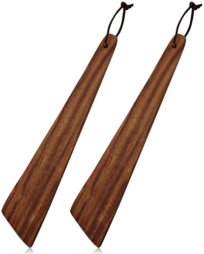 2 st Teak Trä Spatel, 25 cm Platt träsvarvar Non-stick Spatel Set Äggskrapa Matlagningsredskap i Trä för Skrotning Hackning Vänd och Servera