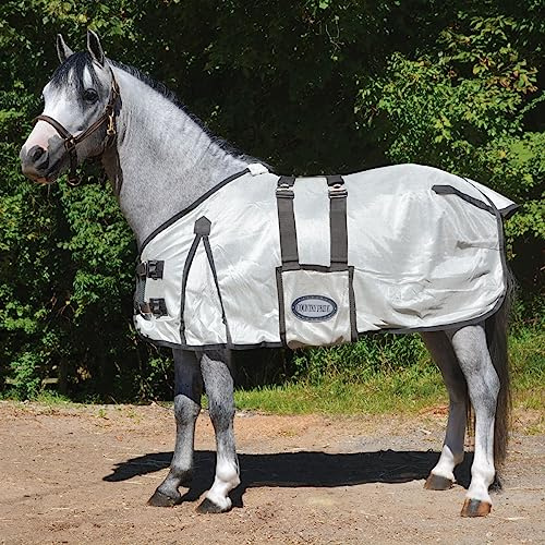 Country Pride Miniature Horse Fly Sheet, Lightweight Breathable Mesh, Fleece Wither Protection, Shoulder Gussets, Belly Guard, Tail Cover, Adjustable Double Buckle Front (Medium)