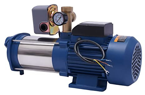 Pompe de jardin avec pressostat 4000 l/h 1800 W 9 bar Pompe centrifuge auto-amorçante pour renforcer la tuyauterie, l'approvisionnement en eau et le drainage, Pompe Liquide