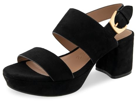 Aerosoles Women's CAMILIA Platform Sandal, BLACK FAUX SUEDE, 8.5W