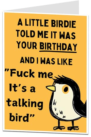 Funny Birthday Card For Men & Women Rude Little Birdie Design For Him Her Perfect For Best Friend Brother Sister Mum & Dad 30th 40th 50th 60th