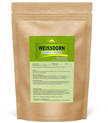 Weißdorn (10:1 Beeren-Extrakt), ohne Zusatzstoffe, 250 g Pulver im Beutel, Bonemis®