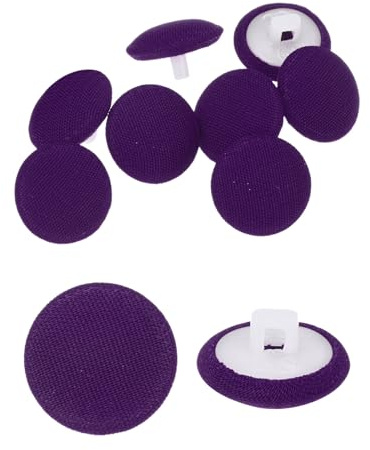 QUARKZMAN 10Pcs Boutons en Tissu 0.5 Ronds avec Tige, Boutons Recouverts de Tissu pour Veste, Manteau, Chemise, Costumes de Mariée, Violet