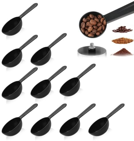CULEO Cucchiai dosatori,10 pezzi nero 7g caffè in grani cucchiaio di misura cucchiaio di plastica fagiolo di misura