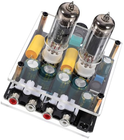 GALPADA Preamplificador de Válvulas Hi-Fi para Cine Casa Amplificador Estéreo de Audio Diseño Elegante Ajustable para Tocadiscos DIY Sonido Rico Color Negro