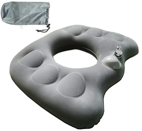 STFALI Coussin d'assise gonflable pour soulager le coccyx, les hémorroïdes, les douleurs au coccyx, les fauteuils roulants (gris)
