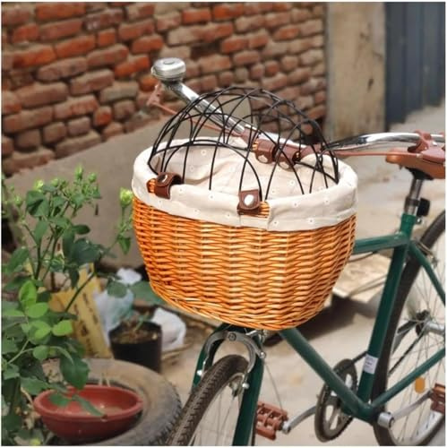 Cesta para perro, bicicleta, soporte de cesta delantera de bicicleta, para mascotas, gato, perro, para bicicletas de carretera, compras, equitación, cesta de manillar delantero de bicicleta para gato