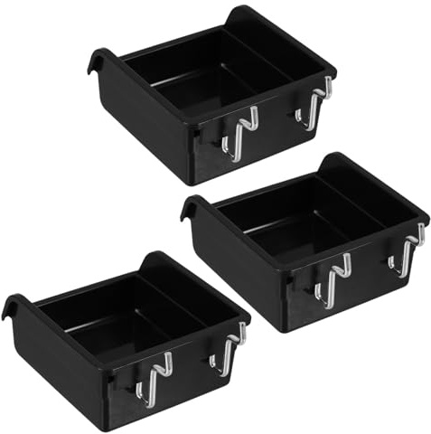 IWOWHERO 3 pièces Bacs de Rangement Antistatiques pour Panneau Perforé Boîtes Épaisses pour Organisation de Quincaillerie Accessoires et Vis Lot de Adapté Bureau Garage et Atelier